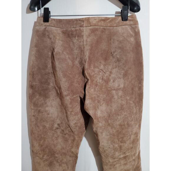 For Joseph Vintage Suede Brown Tan Leather Straight Leg Pants Women's Size 28 - Picture 4 of 11